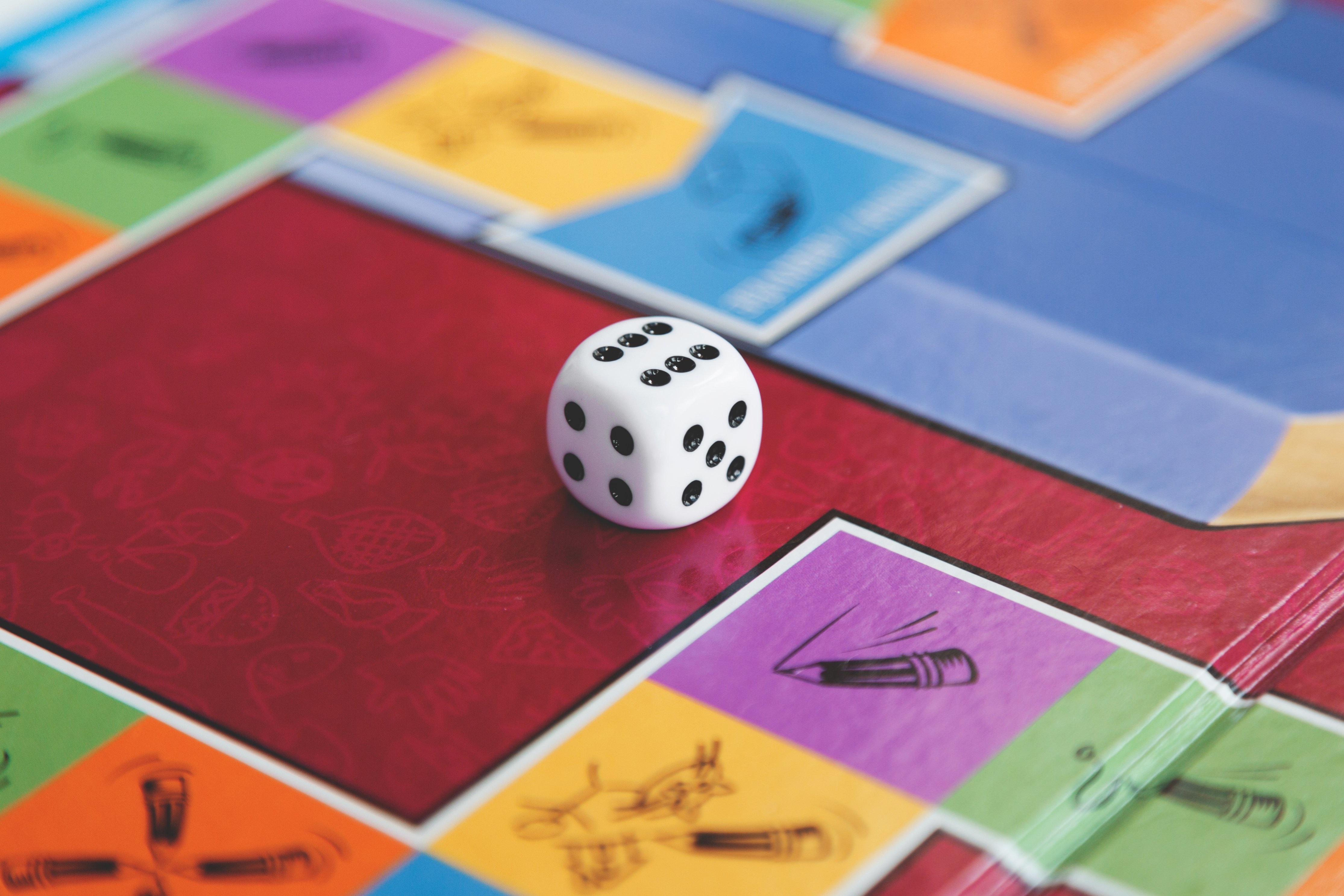 Close Up of Dice Board Game