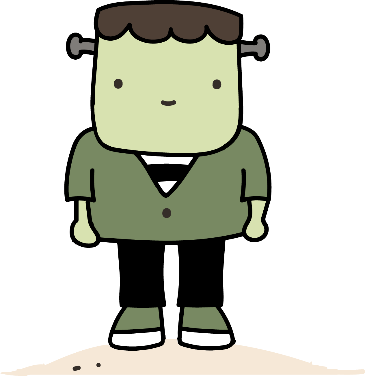 Icons - Frankentein Standing on Beach Halloween Summer Scary Cute
