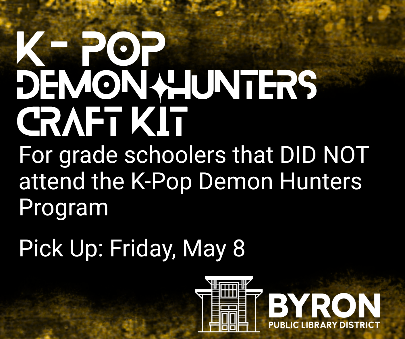 Lettering from the K-Pop Demon Hunters movie that says: K-Pop Demon Hunters Craft Kit