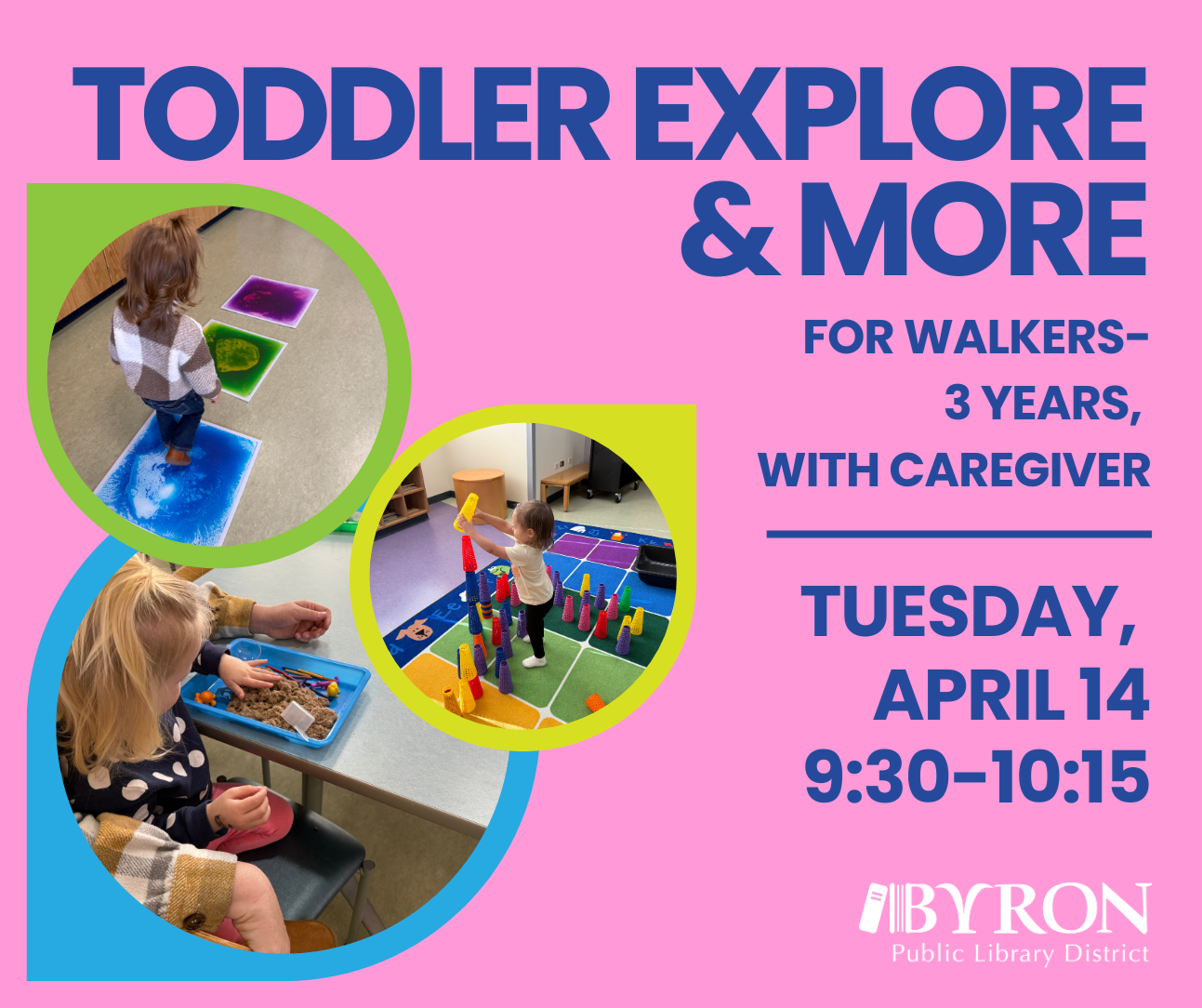 Photo of toddlers playing with program date and time.