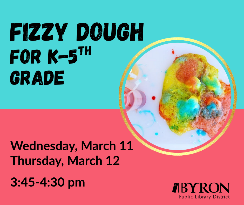 Photo of fizzy dough with program date & time.