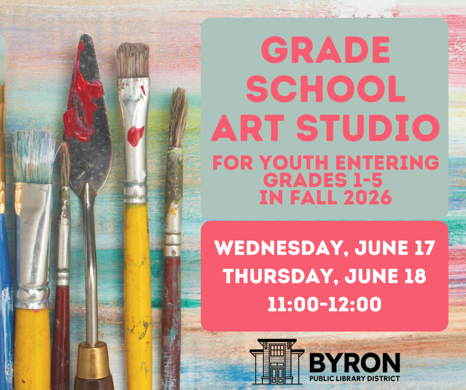 Photo of several different paint brushes, with program date and time.