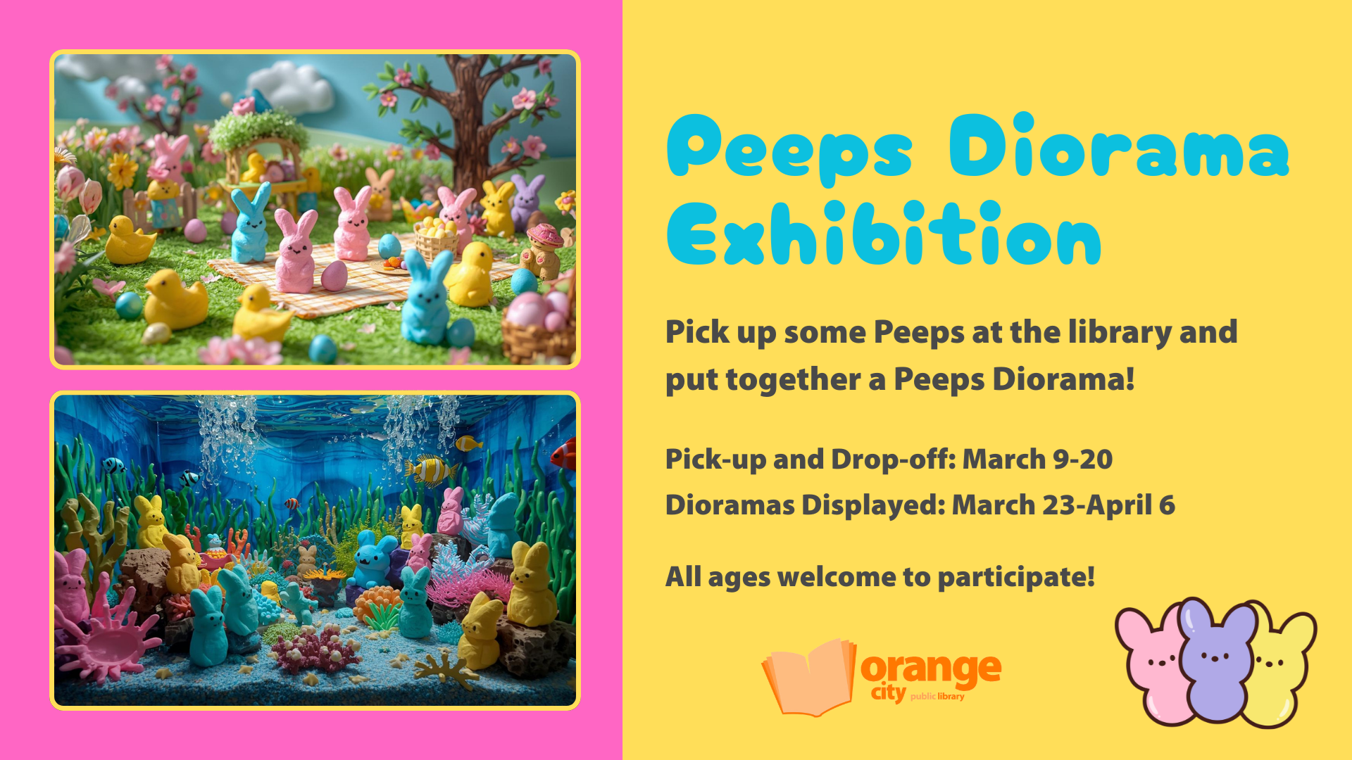 photo of a Peeps diorama to go with a library event
