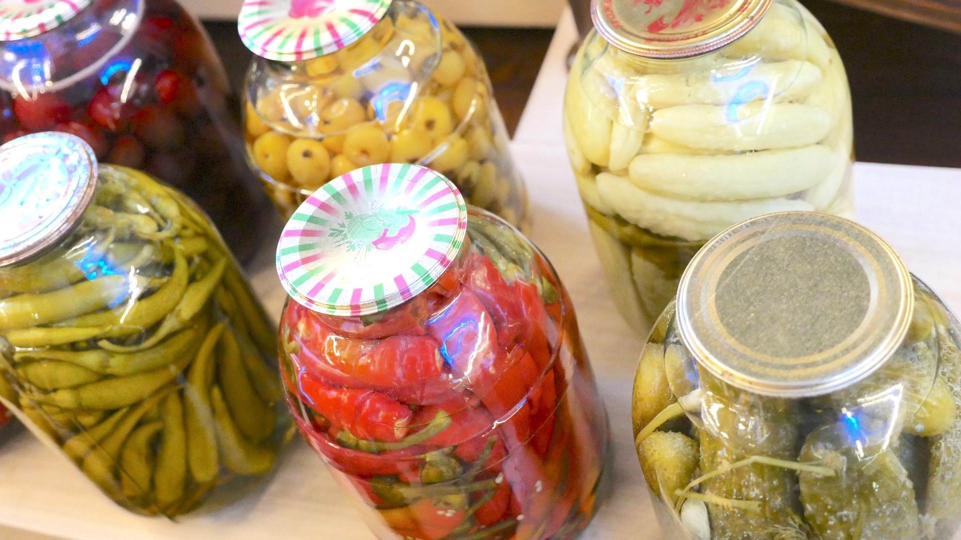 Jars gardening pickling preserving vegetables peppers pickles