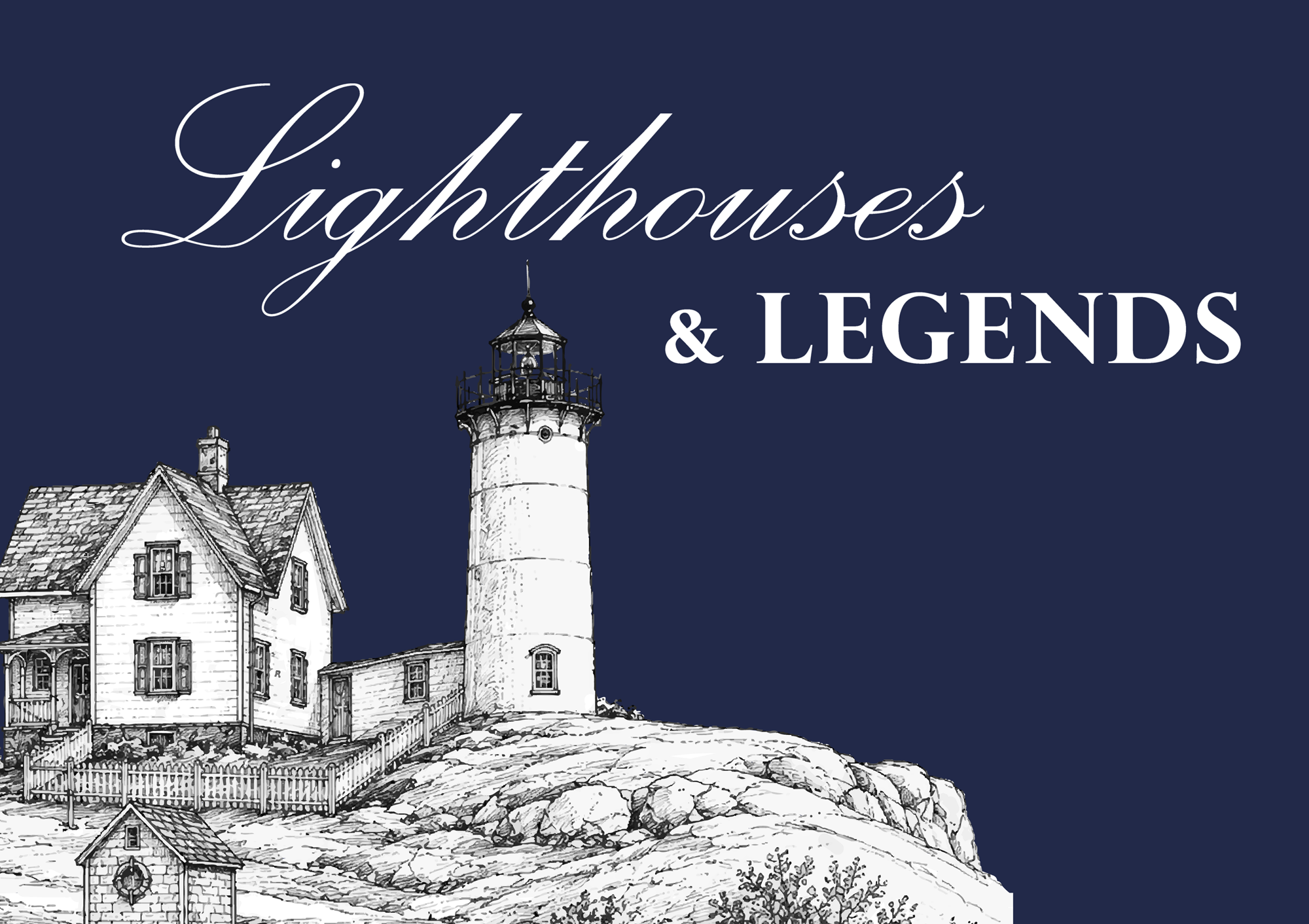 Illustration of Nubble Lighthouse