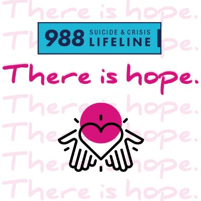 hands holding heart with 988 suicide crisis hotline