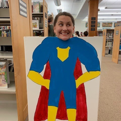 Katie as a superhero