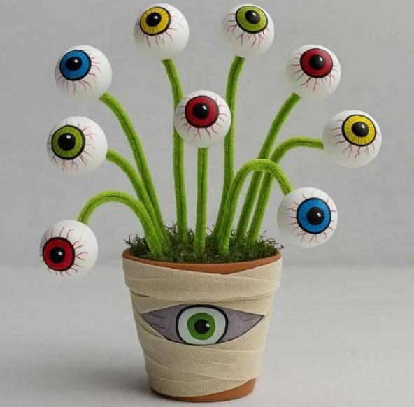 Spooky plant made out of pipe cleaners