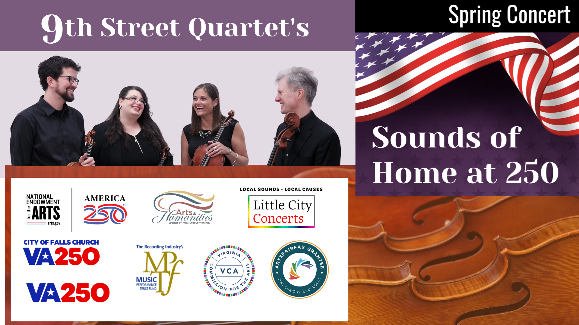Spring Concert: 9th Street Quartet's "Sounds of Home at 250"
