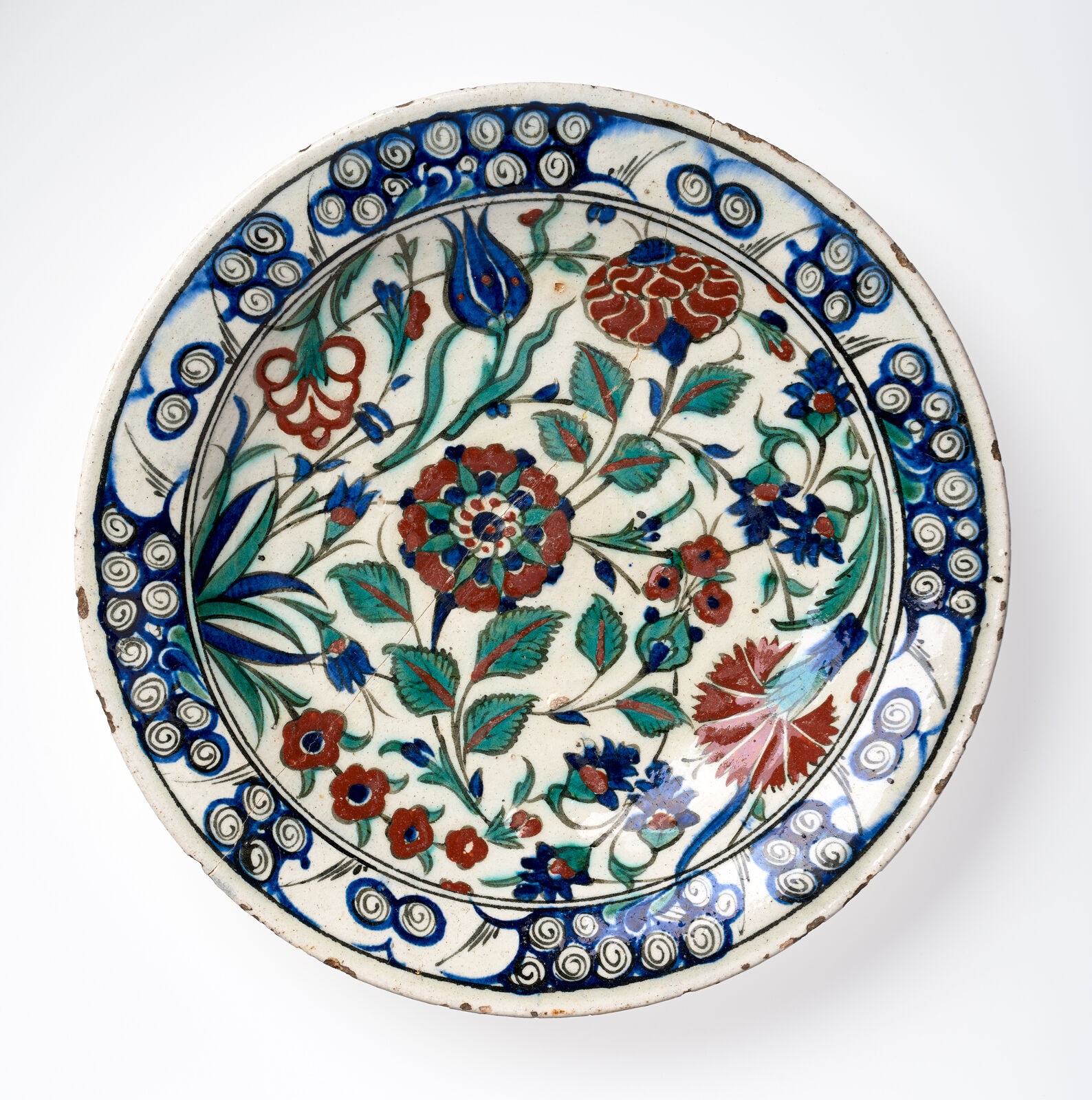 Dish with wave-and-rock motif.