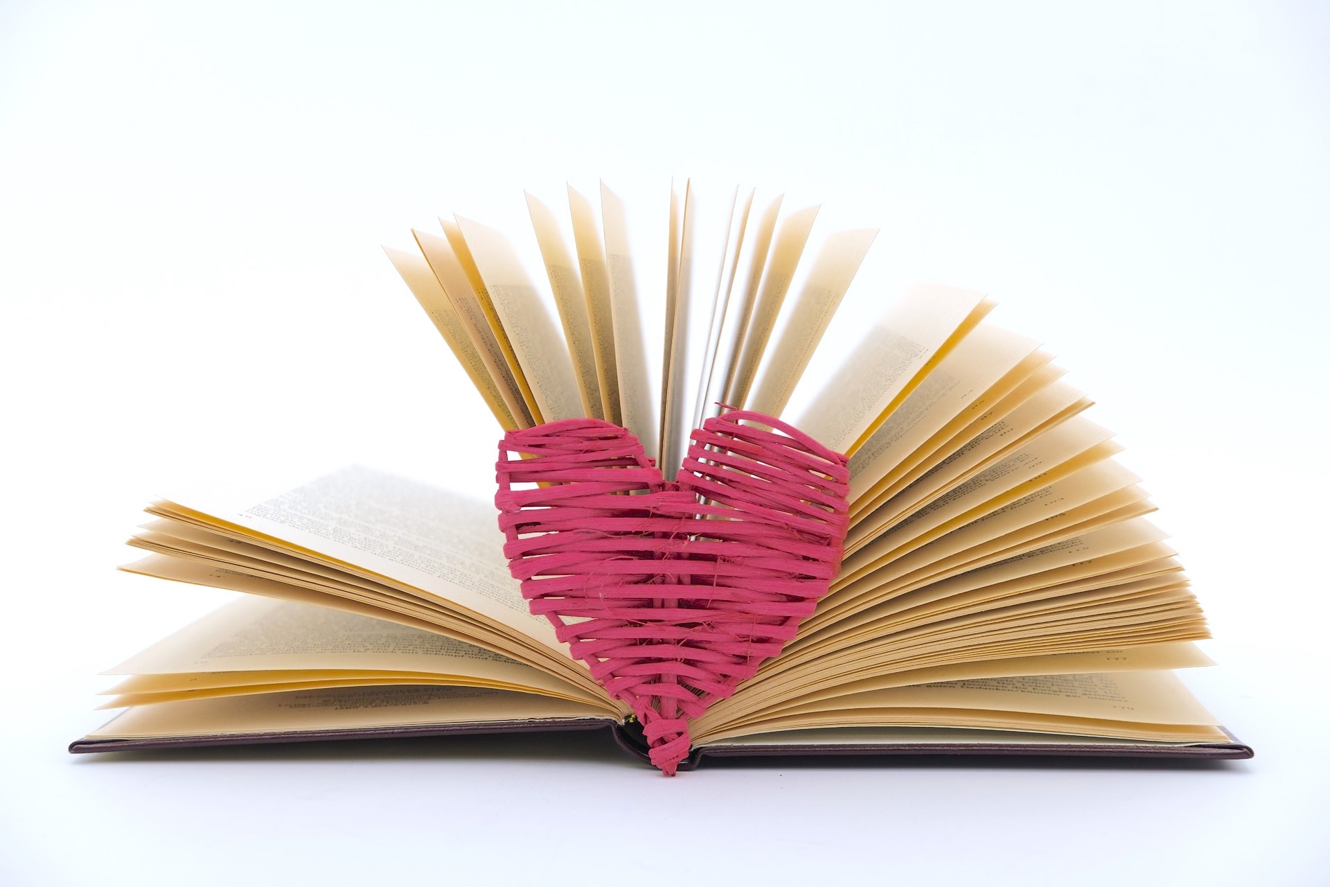 Open Book with Red Heart