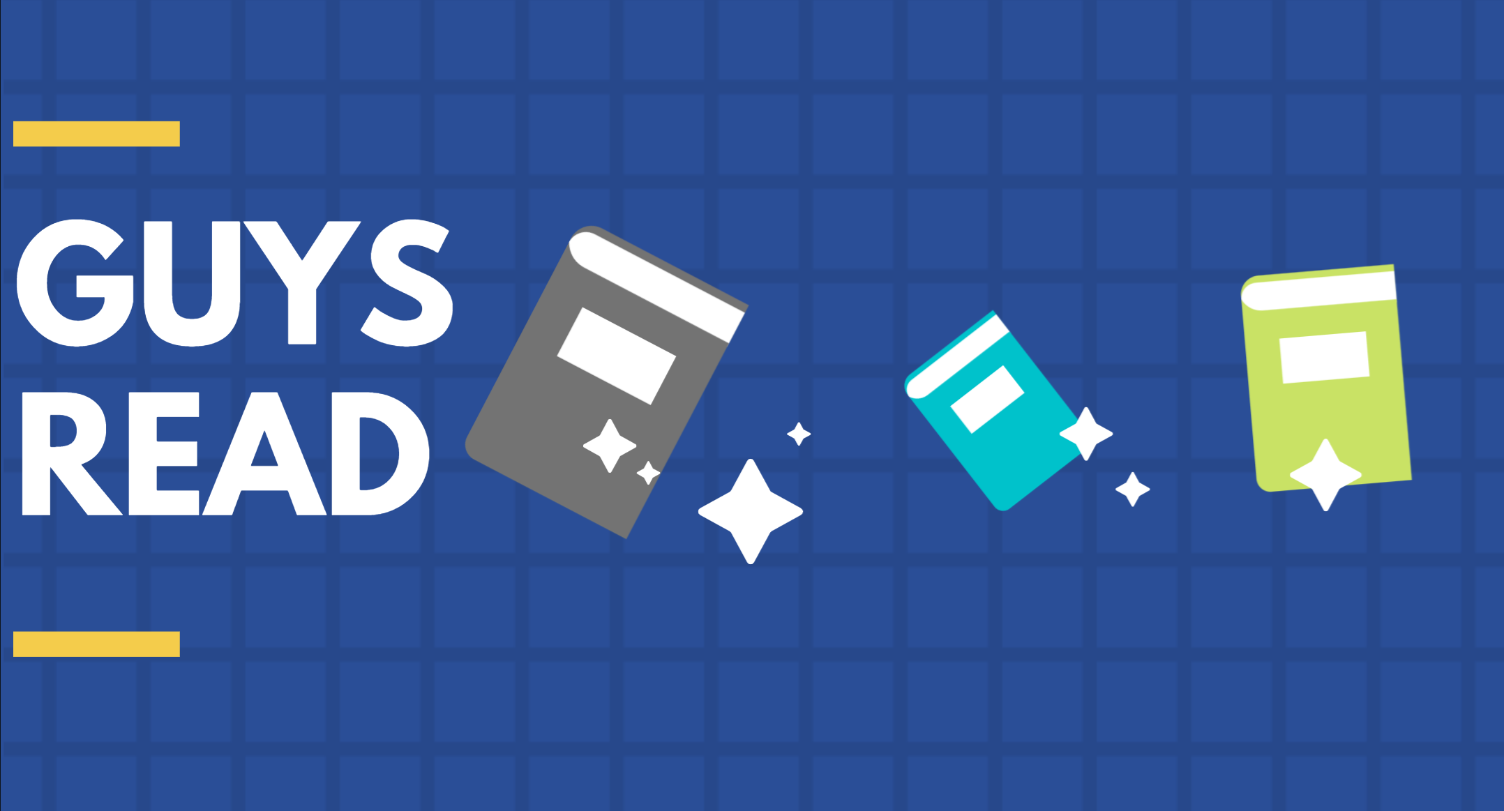 The text "Guys Read" is next the the image of three books