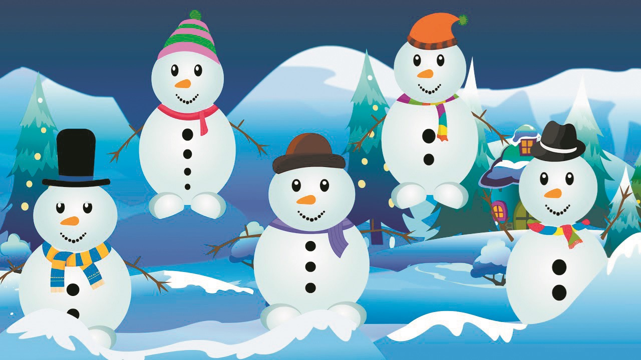 5 snowmen