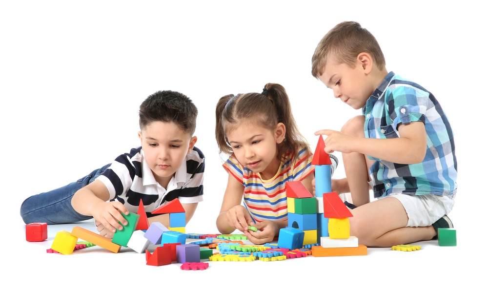 Children playing with blocks