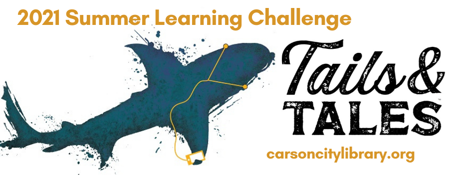 Summer Reading Challenge: Tails and Tales. Sign up at carsoncitylibrary.beanstack.org