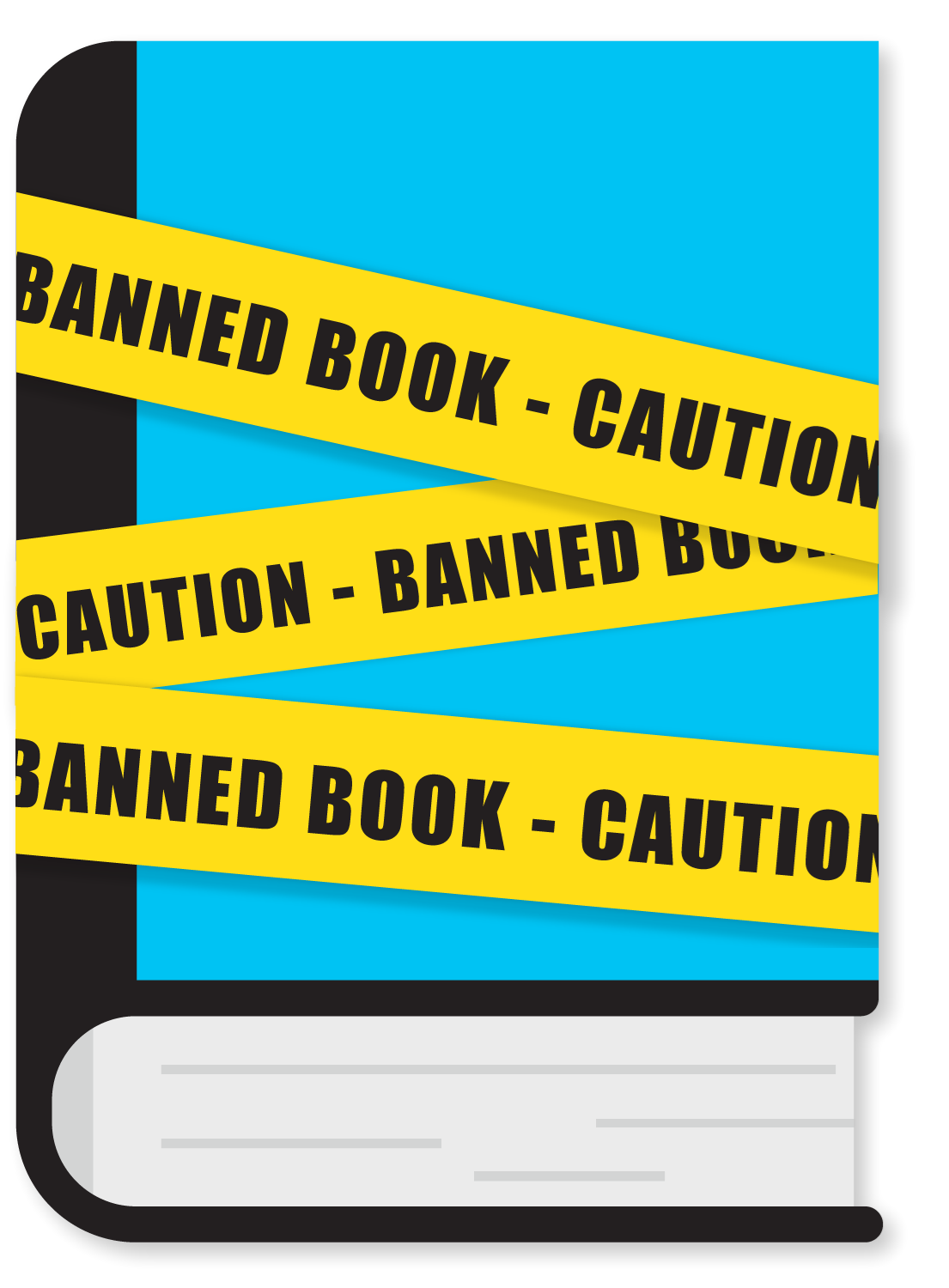 Icons - Banned Books 2018 Blue Yellow Caution Tape