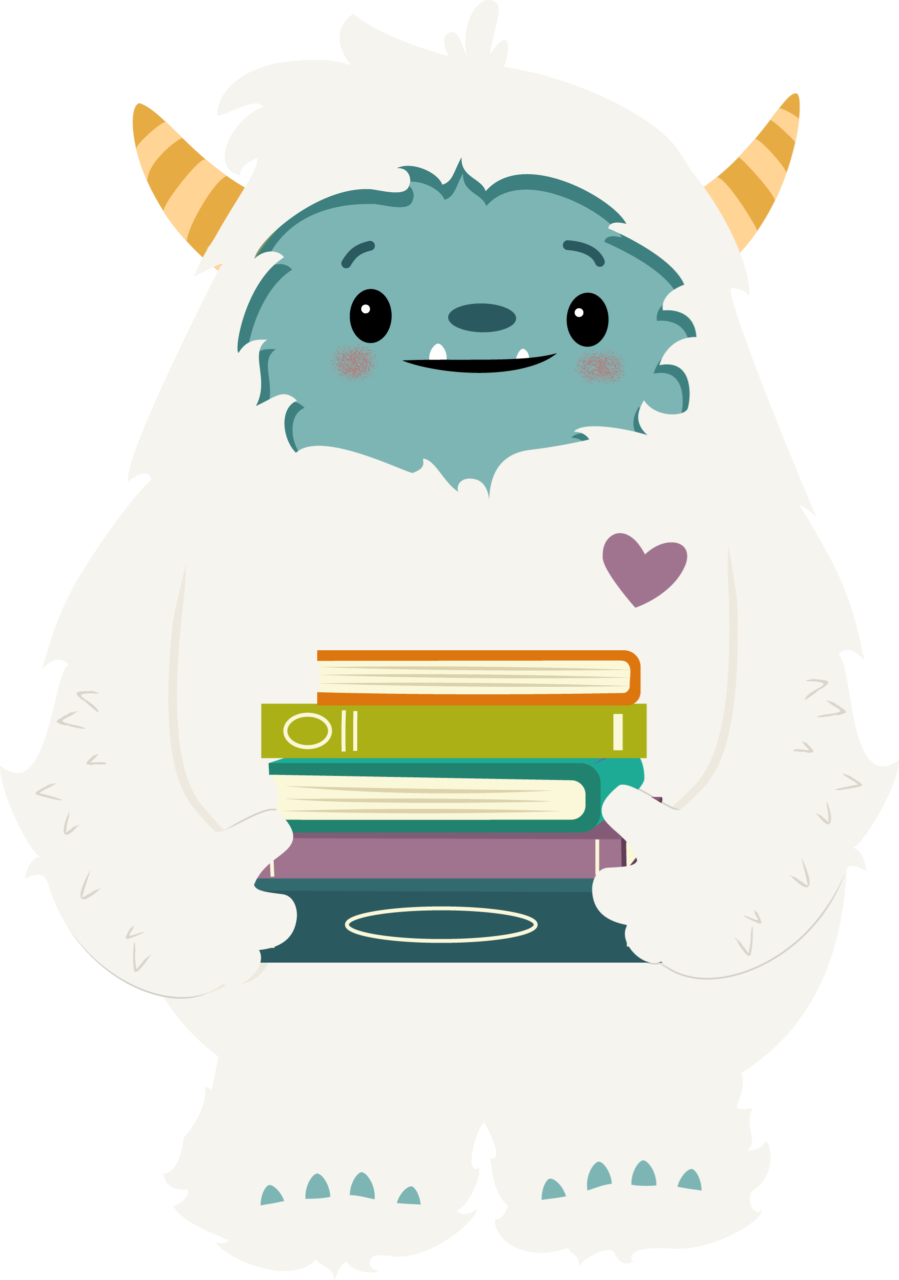 Icons - Yeti with Books - Blue