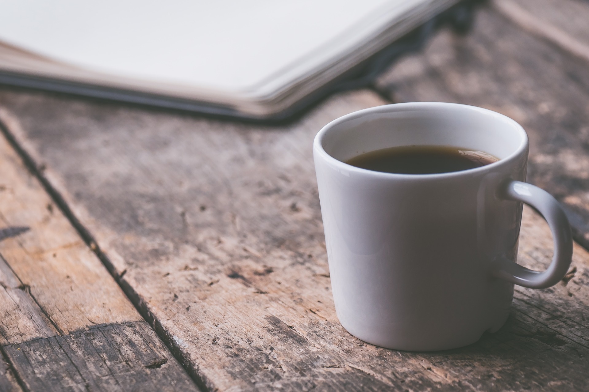Close Up of a Book and Coffee Cup