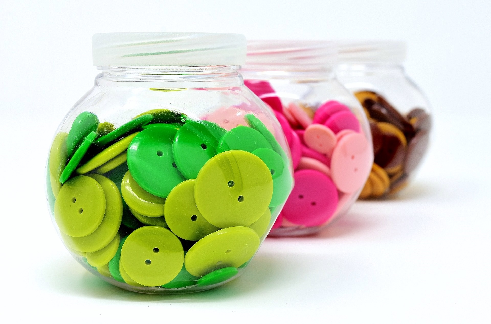 Jars with Buttons Crafts Sewing Knitting