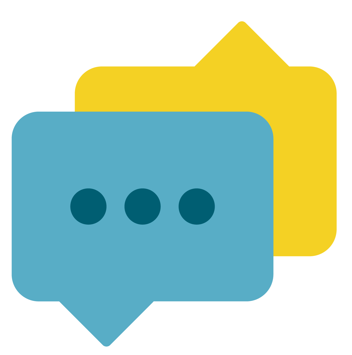 Icon Talk Bubbles Text Messages Reference Questions Blue Yellow