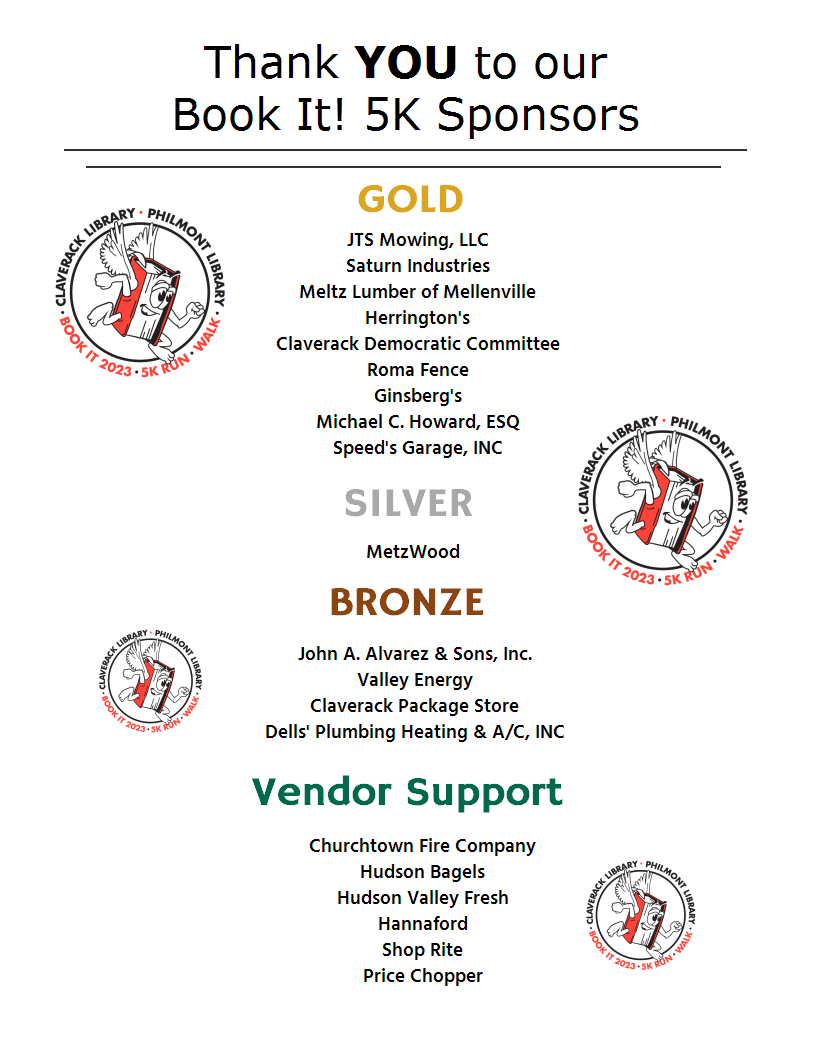 Book It! 5K Claverack Free Library