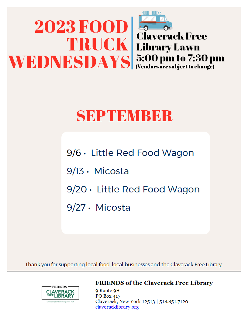 Food Trucks 2023 Claverack Free Library