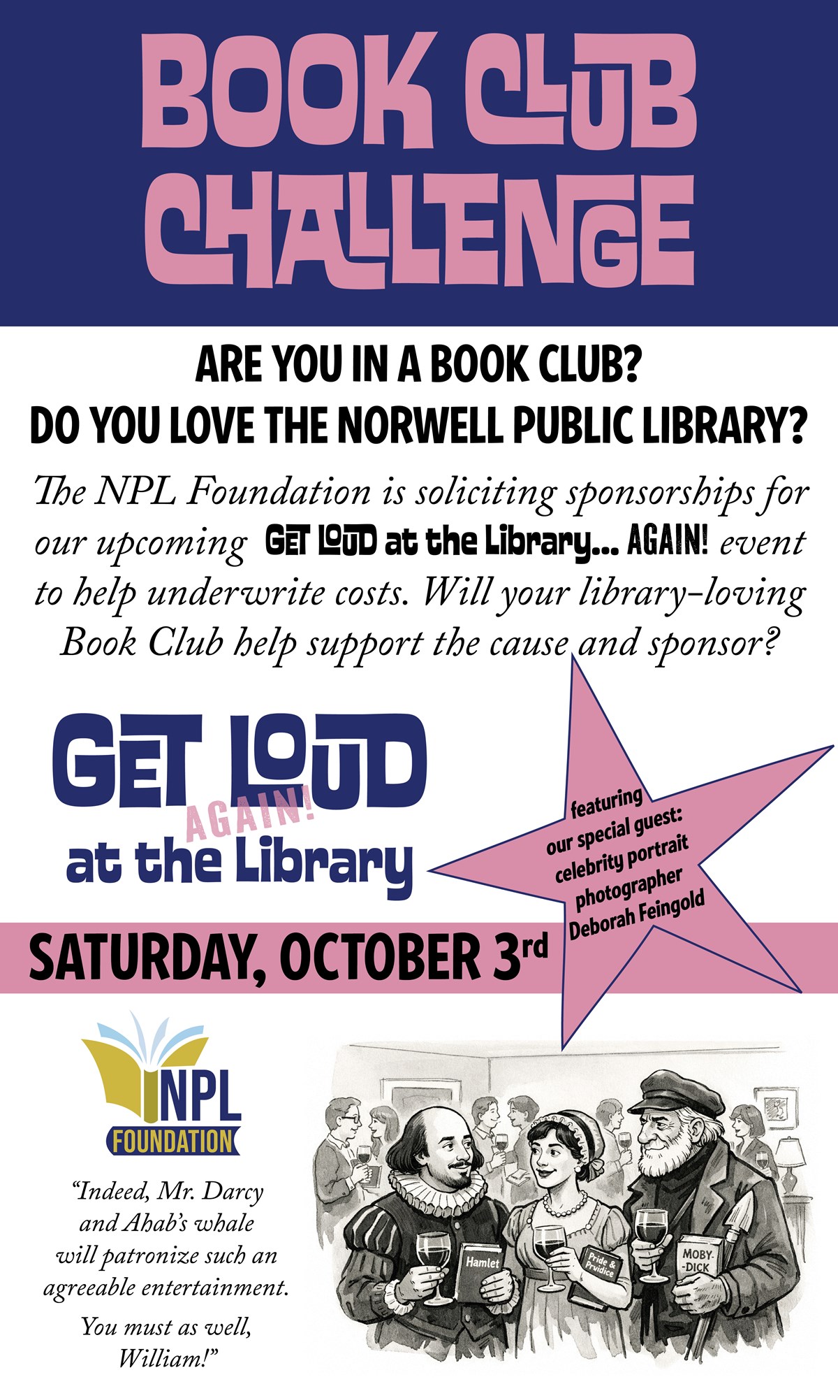 NPL Foundation call for Book Club sponsors for fundraising event 
