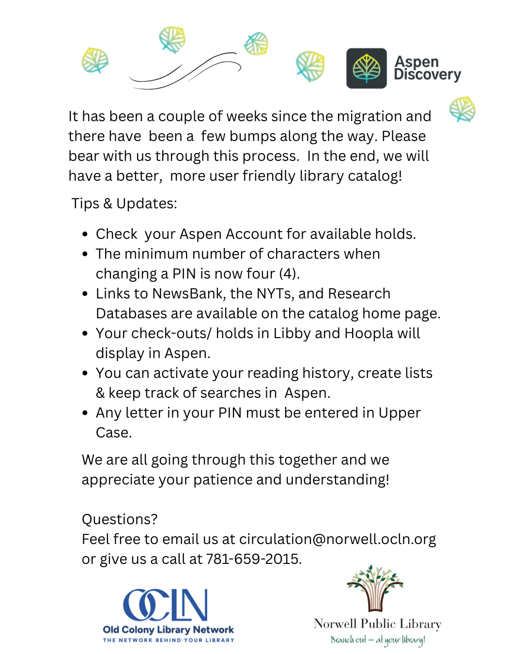 Update on the OCLN Migration to Aspen Discovery