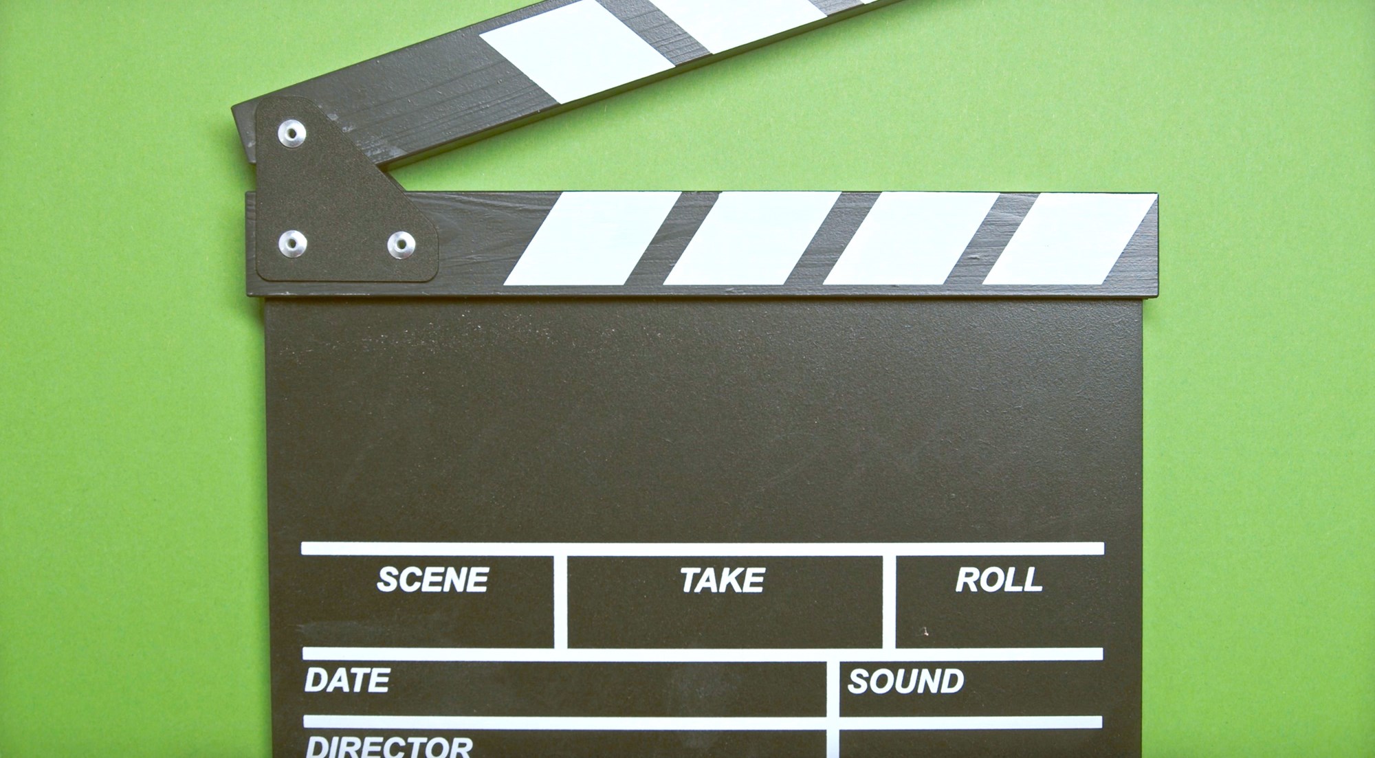 Movie Clapboard on Green background