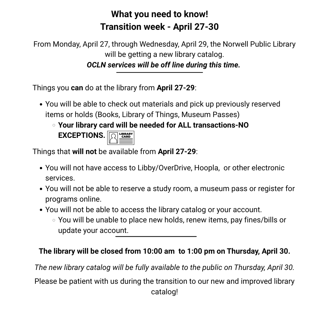 OCLN Migration transition week. 