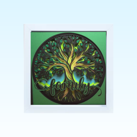 Layers of paper forming a tree pattern