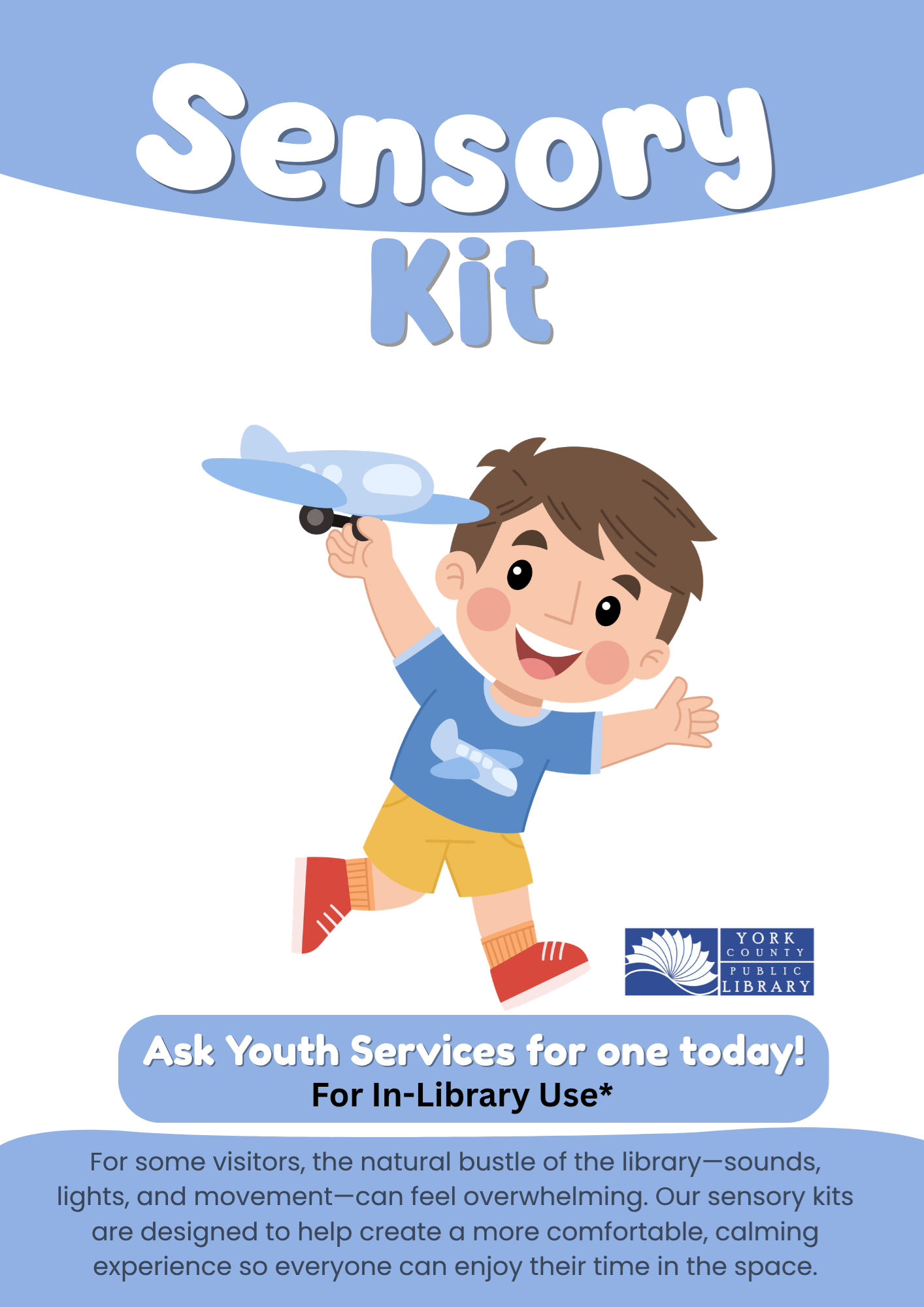 Child playing with toy airplane