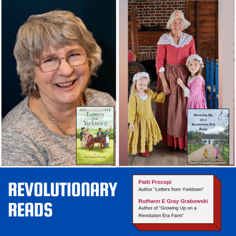 Portrait of authors alongside book covers