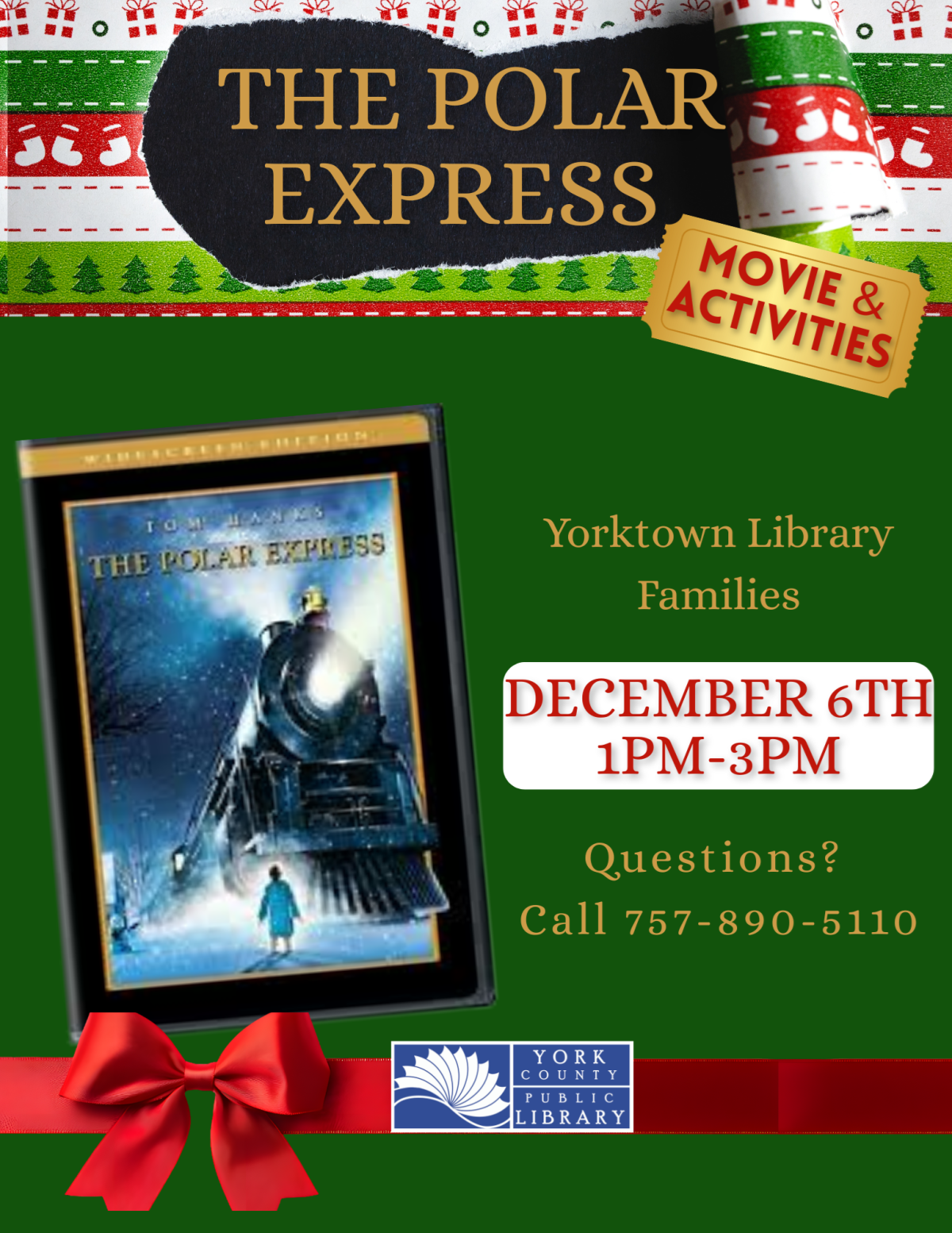 Enjoy the Polar Express movie screening and activities