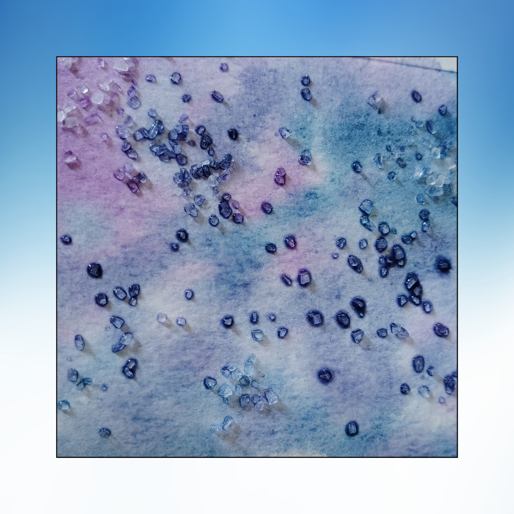 Close-up of paint and salt crystals