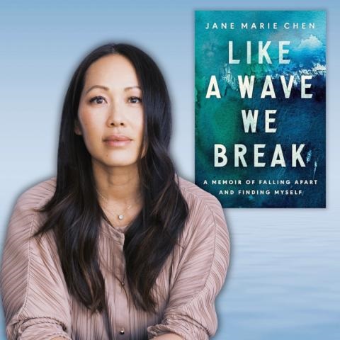 Author portrait with book cover