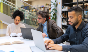 Group of adults working on computers