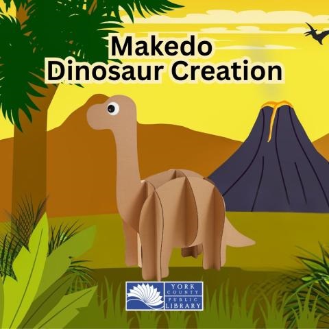 Dinosaur assembled out of cardboard pieces