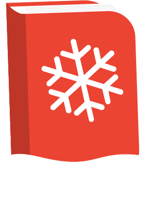 Red Book with White Snowflake and Snow