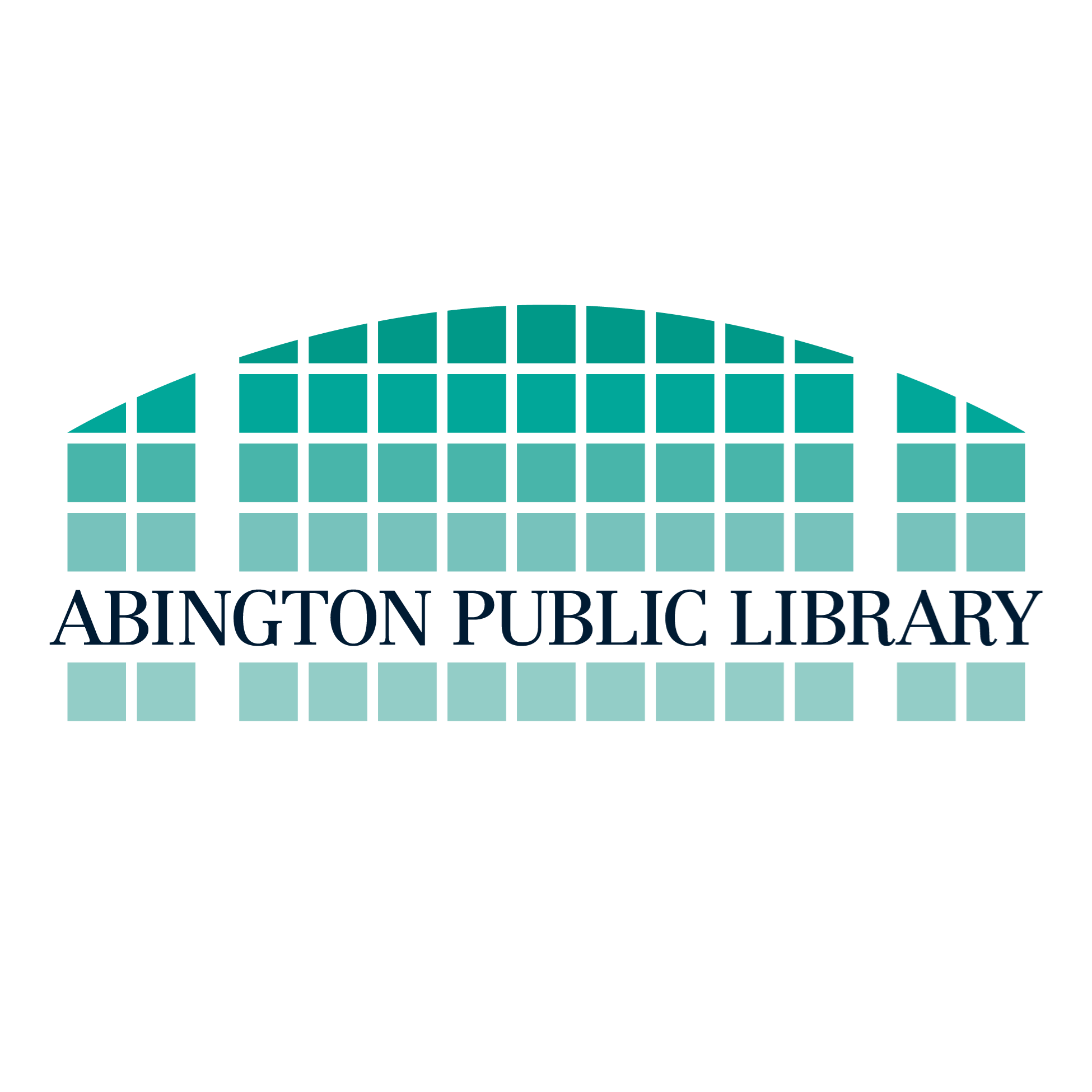 Abington Publis Library logo showing stylized back window with name running across
