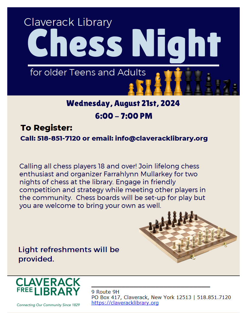 Chess Night Claverack Library
