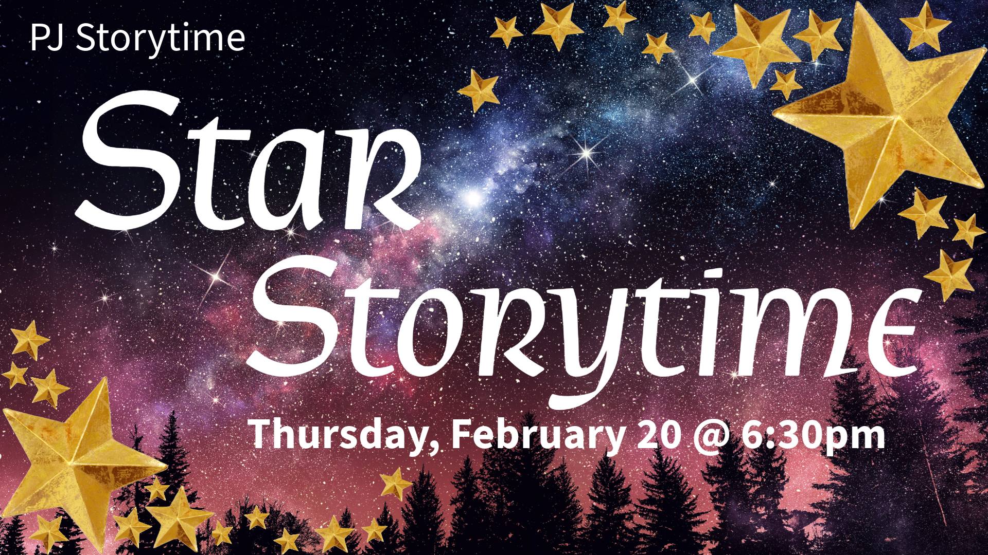 PJ Storytime, Star Storytime, Thursday, February 20 @ 6:30pm