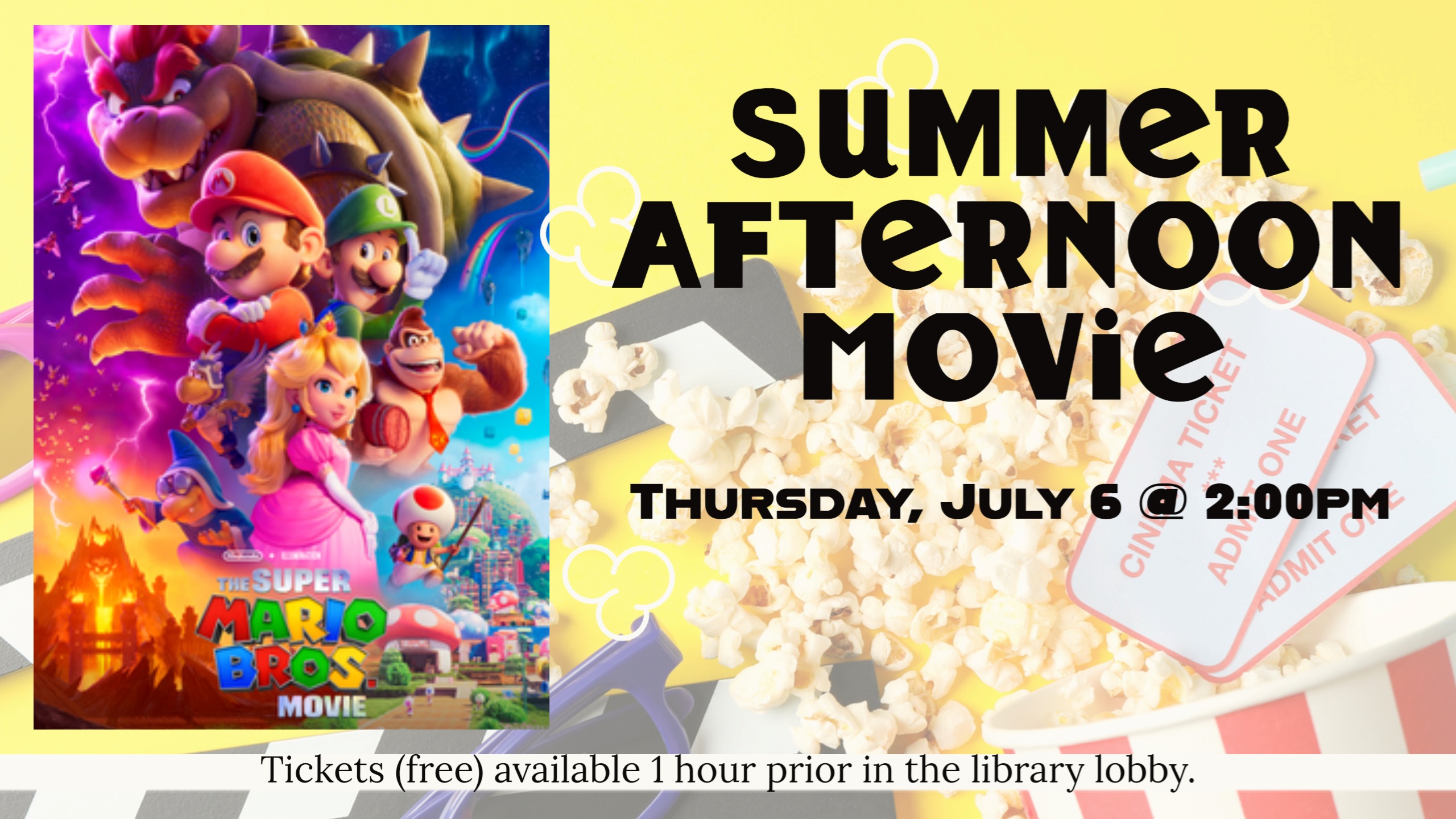 Movie poster with characters from The Super Mario Brothers Movie