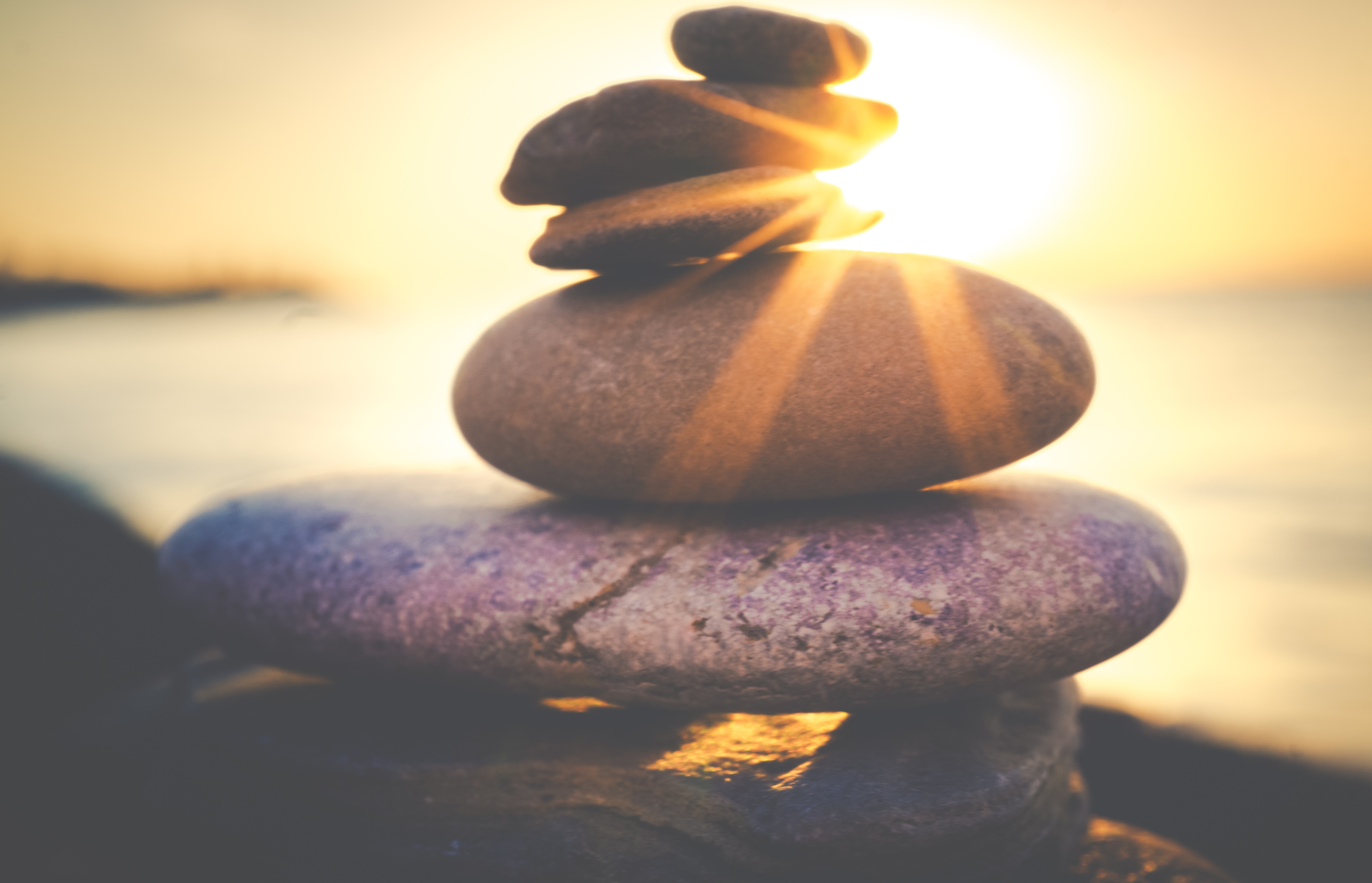 Stack of Stones Near Ocean