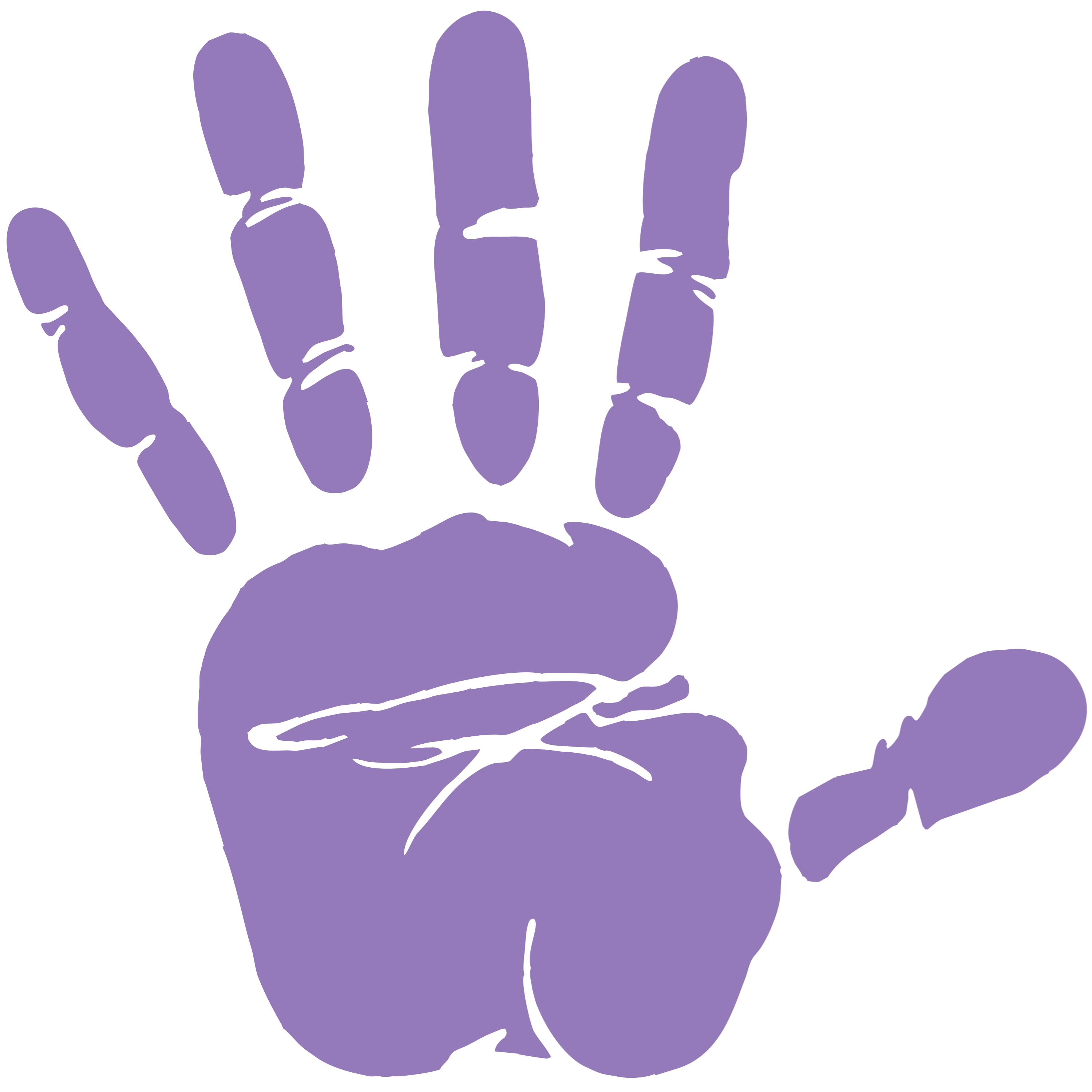 Icon with Handprint Purple Paint Autism of Sensory Kids