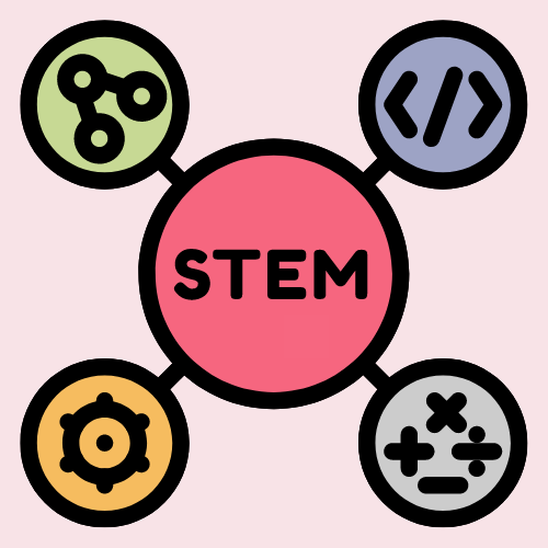 STEM icons arranged in the shape of a molecule