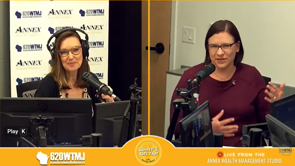 Screenshot of Newsradio 620TMJ podcast of Angela Meyers with Sandy Maxx
