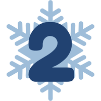 Number 2 on a snowflake icon
