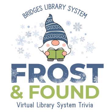 Logo for Bridges Library System's Frost & Found Virtual Library System Trivia.