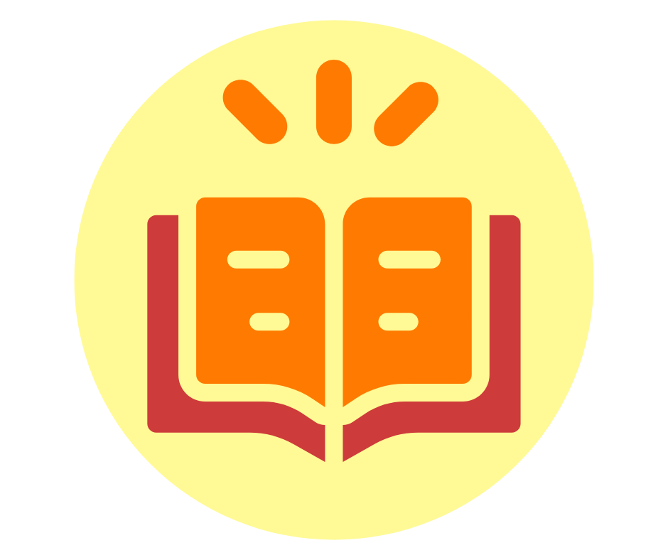 Open book icon in a circle